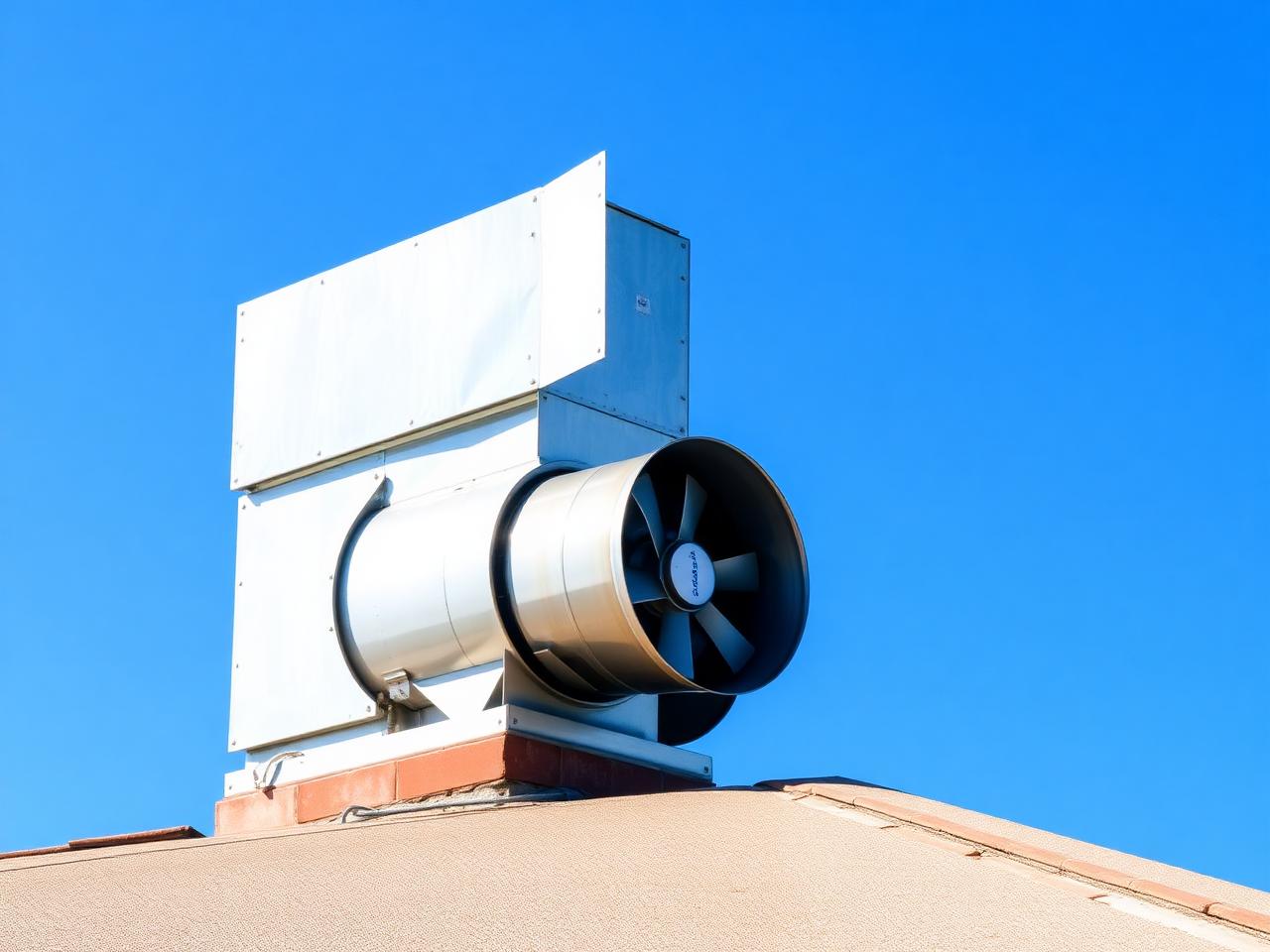 Rooftop commercial upblast exhaust fan unit