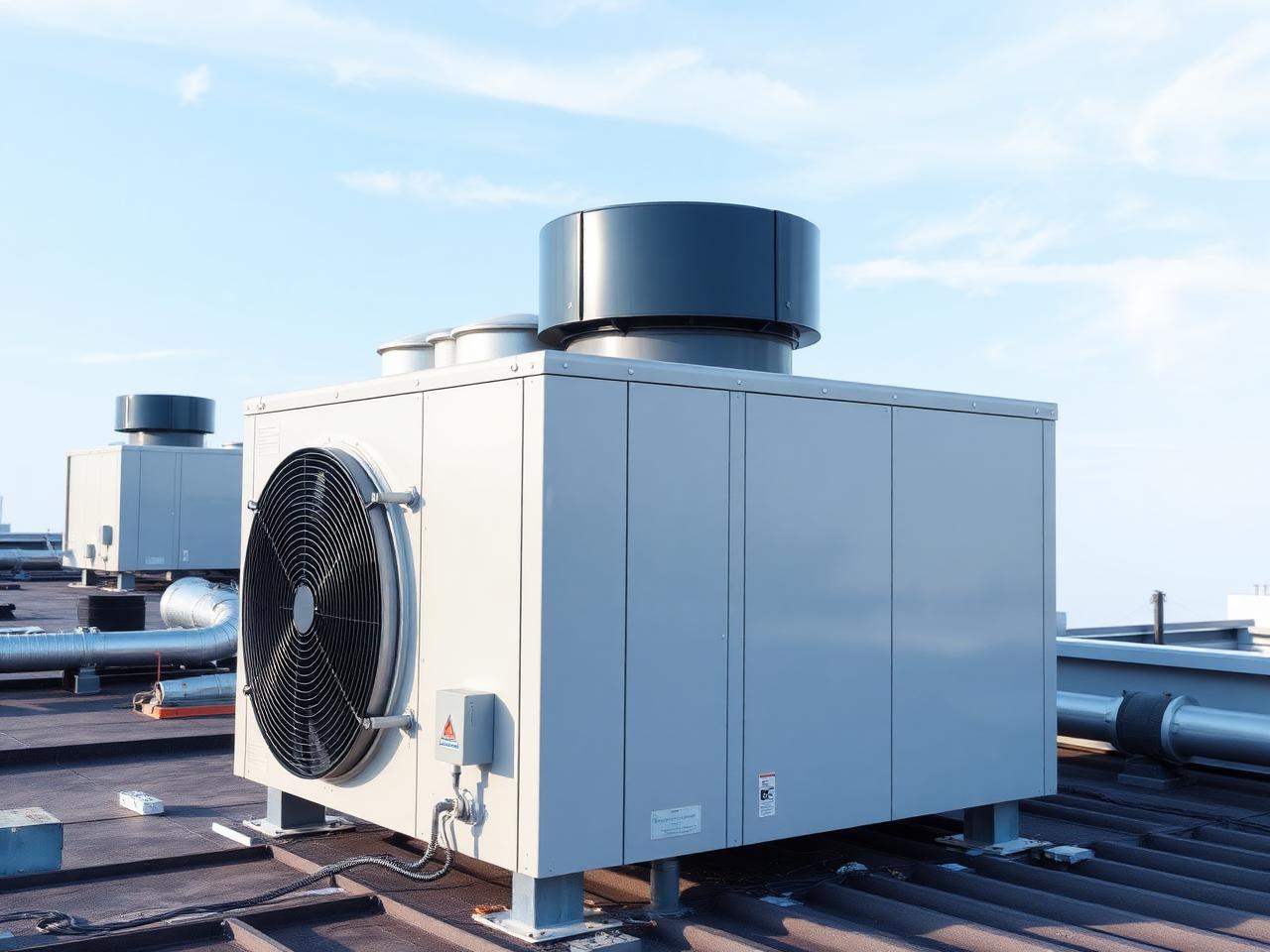 Rooftop make up air unit for commercial kitchen