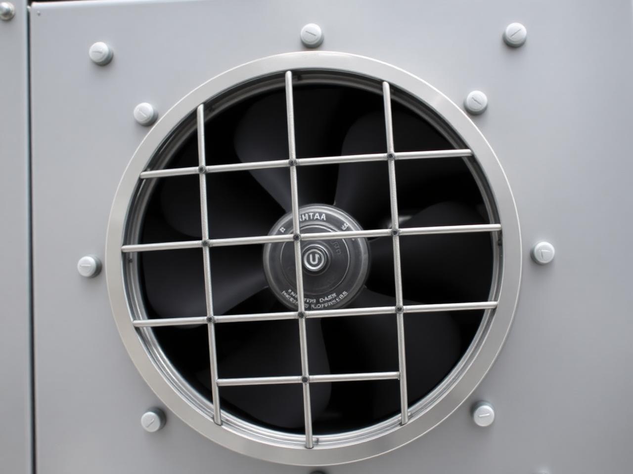 Industrial commercial blower fan close-up